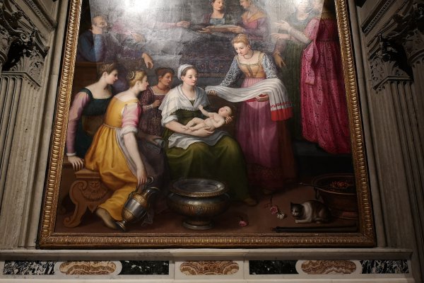 Francesco Curradi (1570 – 1661): Mariengeburt, in der Cattedrale di Santa Maria Assunta, Volterra, ca. 1598- Mittwochskreis