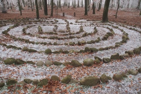 Wald-Winterzeit-Labyrinth