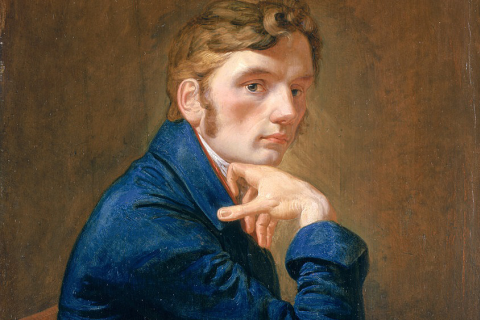 Philipp Otto Runge: Selbstbildnis in blauem Rock (1805) (Ausschnitt)